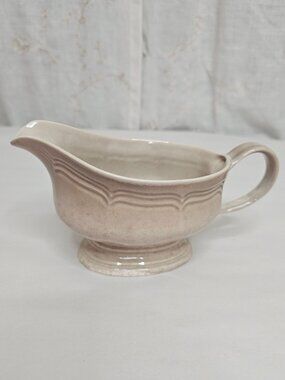 Mikasa Country Home Gravy Boat 8" Vintage Mottled Beige Ceramic Stoneware 1980s